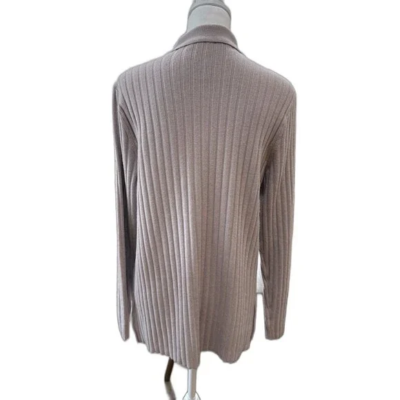Soma Blush Lilac Ribbed Button Front Cardigan Cozy Knit Relaxed Fit Women’s M - Picture 5 of 11